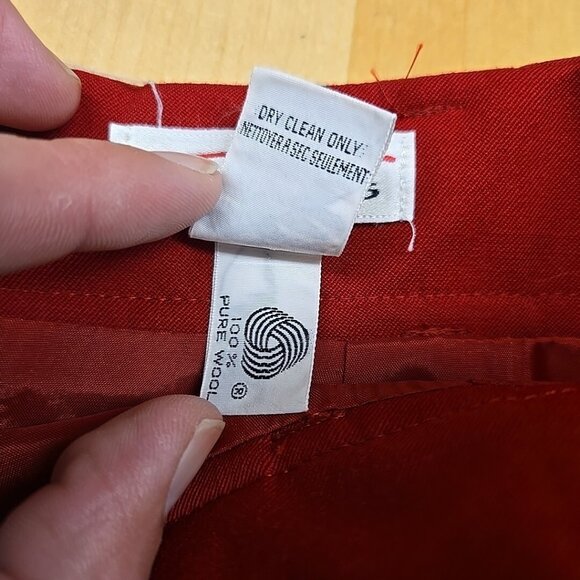 Vintage Talbots Pencil Skirt Womens Size 8 100% Wool Business Career Red Pockets - Picture 7 of 8